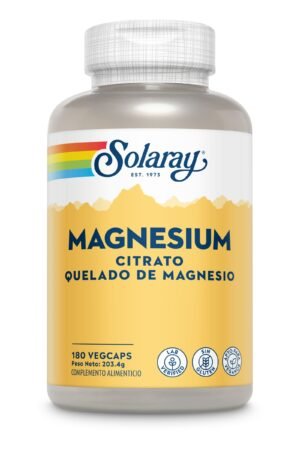 Magnesium Citrato Quelado 180 caps Solaray